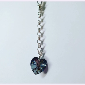 Silver Crystal Heart Keyring