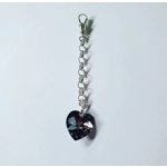 Silver Crystal Heart Keyring