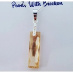 Rectangle Crystal Pendant 25mm - Golden Shadow