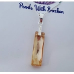 Rectangle Crystal Pendant 25mm - Golden Shadow