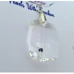 Curved Rectangle Crystal Pendant 30mm - Crystal