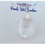 Curved Rectangle Crystal Pendant 30mm - Crystal