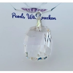 Curved Rectangle Crystal Pendant 30mm - Crystal