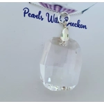 Curved Rectangle Crystal Pendant 30mm - Crystal
