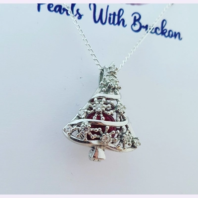 Christmas Tree Sparkle Cage Pendant