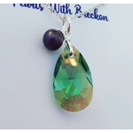 Erinite Shimmer - Peardrop Pendant 22mm