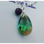 Erinite Shimmer - Peardrop Pendant 22mm