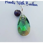 Erinite Shimmer - Peardrop Pendant 22mm