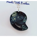 Fossil Shell Pendant 28mm - Silver Night