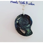 Fossil Shell Pendant 28mm - Silver Night