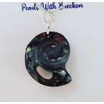 Fossil Shell Pendant 28mm - Silver Night