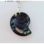 Fossil Shell Pendant 28mm - Silver Night