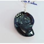 Fossil Shell Pendant 28mm - Silver Night