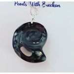 Fossil Shell Pendant 28mm - Silver Night