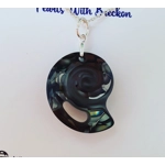 Fossil Shell Pendant 28mm - Silver Night