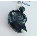 Fossil Shell Pendant 28mm - Silver Night