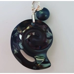 Fossil Shell Pendant 28mm - Silver Night