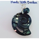 Fossil Shell Pendant 28mm - Silver Night