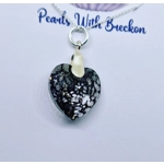 Black Crackle - Traditional Crystal Heart Pendant