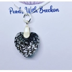 Black Crackle - Traditional Crystal Heart Pendant