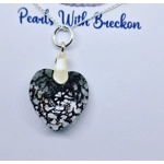 Black Crackle - Traditional Crystal Heart Pendant