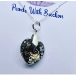 Gold Crackle - Traditional Crystal Heart Pendant