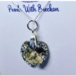 Gold Crackle - Traditional Crystal Heart Pendant