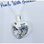 Gold Crackle Warrior - Traditional Crystal Heart Pendant