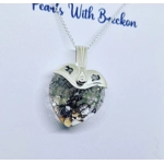 Gold Crackle Warrior - Traditional Crystal Heart Pendant