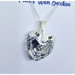 Gold Crackle Warrior - Traditional Crystal Heart Pendant