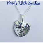 Gold Crackle Warrior - Traditional Crystal Heart Pendant