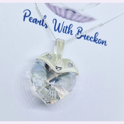 Clear Warrior - Traditional Crystal Heart Pendant