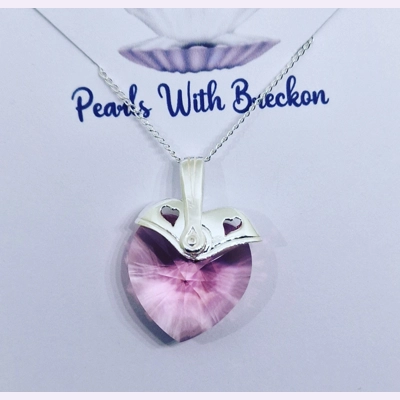 Pink Warrior - Traditional Crystal Heart Pendant