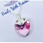 Pink Warrior - Traditional Crystal Heart Pendant