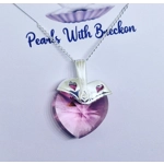 Pink Warrior - Traditional Crystal Heart Pendant