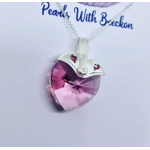 Pink Warrior - Traditional Crystal Heart Pendant