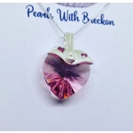 Pink Warrior - Traditional Crystal Heart Pendant