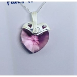 Pink Warrior - Traditional Crystal Heart Pendant
