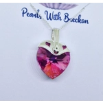 Bright Pink Warrior - Traditional Crystal Heart Pendant