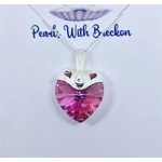 Bright Pink Warrior - Traditional Crystal Heart Pendant