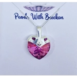 Bright Pink Warrior - Traditional Crystal Heart Pendant