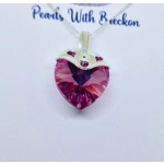 Bright Pink Warrior - Traditional Crystal Heart Pendant