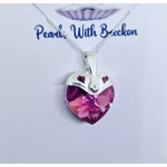 Bright Pink Warrior - Traditional Crystal Heart Pendant