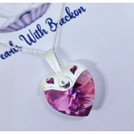 Bright Pink Warrior - Traditional Crystal Heart Pendant