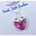 Bright Pink Warrior - Traditional Crystal Heart Pendant