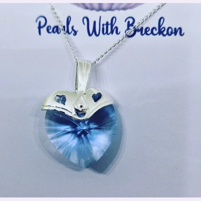 Blue Warrior - Traditional Crystal Heart Pendant