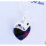 Dark Rainbow Warrior - Traditional Crystal Heart Pendant