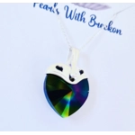 Dark Rainbow Warrior - Traditional Crystal Heart Pendant