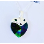 Dark Rainbow Warrior - Traditional Crystal Heart Pendant