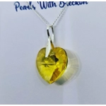 Yellow - Traditional Crystal Heart Pendant